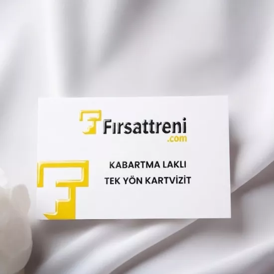 Kabartma Laklı Kuşe Tek Yön Kartvizit