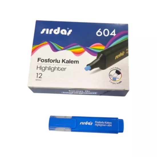 Sırdaş 604 Highlighter Fosforlu Kalem Mavi
